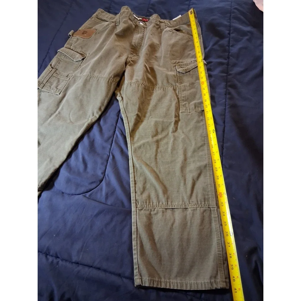 Wrangler Riggs Workwear Ripstop Cargo Pants Double Knee Straigt Men 42x30‎ Gray